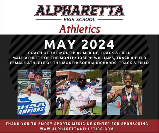 RaiderSport's tweet image. Please join me in congratulating our MAY Student-Athletes and Coach of the month!! Joseph Williams and Sophia Richards, and @coachAj_m