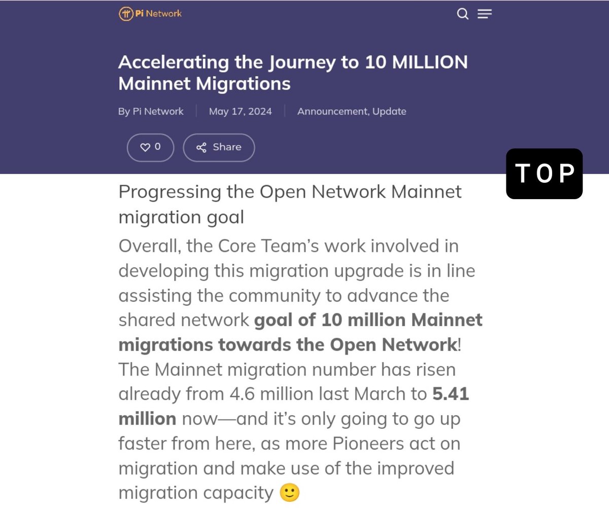 📢 Exciting News for All Pioneers! 🌟

Act Now: Complete Your Mainnet Checklist and Migrate Today! 🔥

🚀 For Pioneers who have finished their Mainnet Checklists, check your migration status immediately! Thanks to the speed improvement, you may have already migrated to Mainnet,