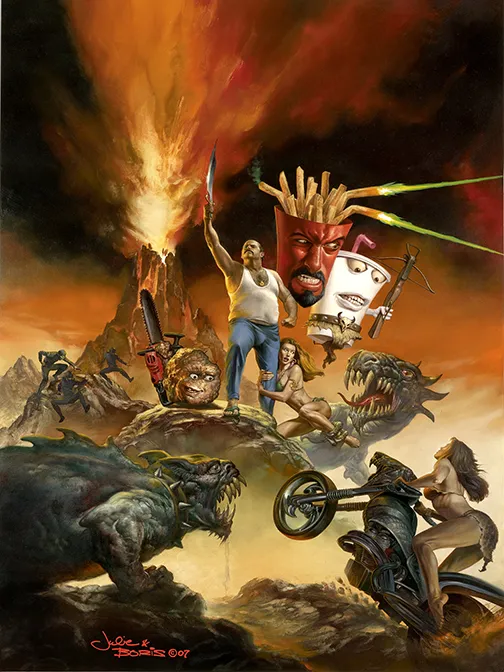 I've just been put in charge of WOTC. Here is the new PHB cover.  

(Yes this is official Aqua Teen Hunger Force art by Boris Vallejo and Julie Bell)  

#ttrpg #dnd