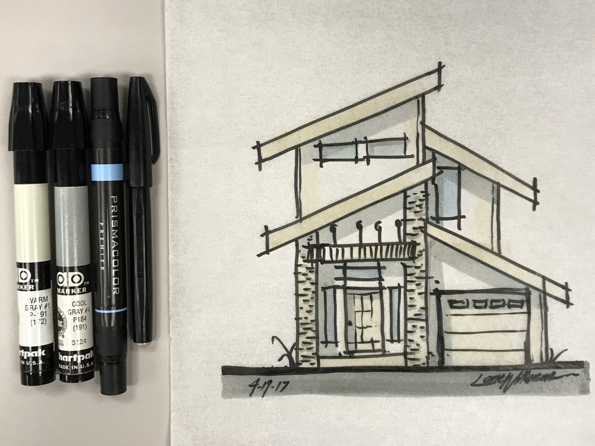 #chartpak & #prismacolor #markers from a wile back! #architecture 😁