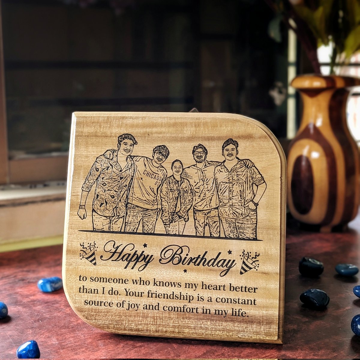 Celebrate the laughter, the tears, and all the years with a personalized gift that speaks volumes! This engraved wooden plaque lets you add your favorite photo and a heartfelt message for your bestie's birthday. #bestiesbirthday #personalizedgift #friendshipgoals #woodgeek