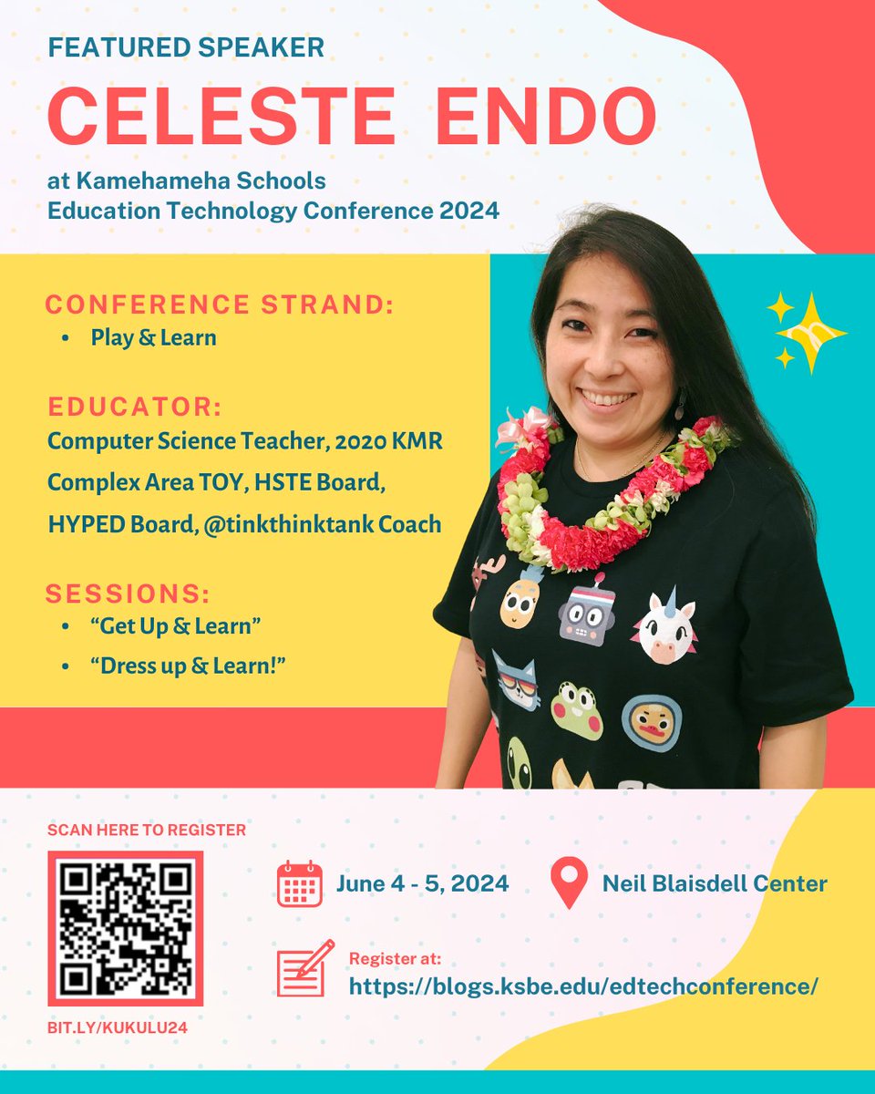 Prepare to be energized & inspired by Featured Speaker Celeste Endo @Celyendo Register now at bit.ly/kukulu24 #KSEdTech #808educate