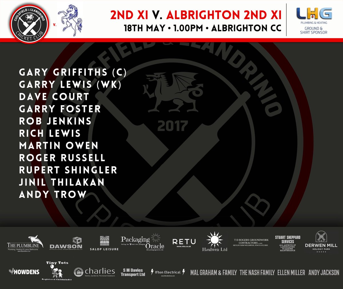 Teams! 1sts host @Ludlow 2s. 2nds travel to @Albrighton 2s. Both teams looking to bounce back after disappointing results last time out. Match sponsor - the exchange. Ball sponsor - @GaryG 🙏🙏 @mansfieldsportg @ShropCCLeague