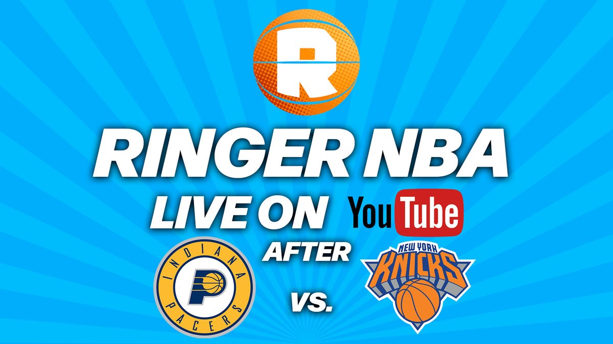 We’ll be LIVE on the Ringer NBA YouTube channel after Pacers-Knicks Game 6! Come hang out with @seeratsohi and @MichaelVPina here as soon as the game wraps: youtube.com/live/tj-CS6TqO…