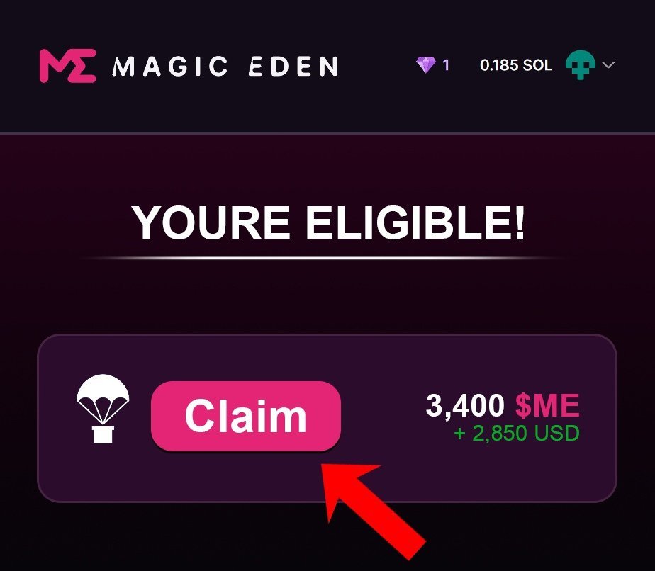 🚨 $ME CONFIRMED AIRDROP FOR $SOL ECOSYSTEM! Backed by PARADIGM

DEADLINE - Q3 2024

Magic Eden could become the BIGGEST AIRDROP IN HISTORY

➜ Raised $159M
➜ Potential Average: $2000 - $5000

Check out the step-by-step guide below 👇🦥
