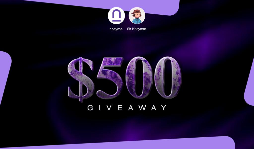 🚀A WHOOPING $500 GIVEAWAY🚀 Proudly sponsored by @npayme_network Here's how to participate: 1⃣ Sign up on npayme.com/?spw_ref=J0Ij8… 2⃣ Follow @kceeonyekachi1 and @npayme_network 3⃣ Complete the tasks 4⃣ Drop screenshot of completion below alongside the metamask address used.