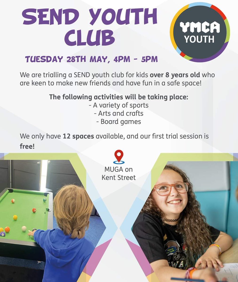 This May half-term! (Tuesday 28th May) @YMCAHumber A NEW SEND youth club for kids over 8 years old, who are keen to make new friends and have fun in a safe space, can come say hello! Book on this session below⬇️ eventbrite.co.uk/e/send-youth-c… @DeltaStrand @NELINCSSSP @YourSchoolGames