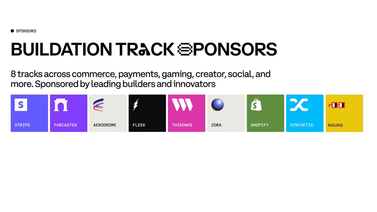 Base (@base) on Twitter photo 8 tracks. 200 ETH in rewards.
To kickoff Onchain Summer weโre sponsoring one of the largest global online hackathons ever, and <a href="/jessepollak/">jesse.base.eth</a> broke down each of the Buildathonโs categories and what we're looking for from builders
๐งต 8 tracks. 200 ETH in rewards.
To kickoff Onchain Summer weโre sponsoring one of the largest global online hackathons ever, and <a href="/jessepollak/">jesse.base.eth</a> broke down each of the Buildathonโs categories and what we're looking for from builders
๐งต