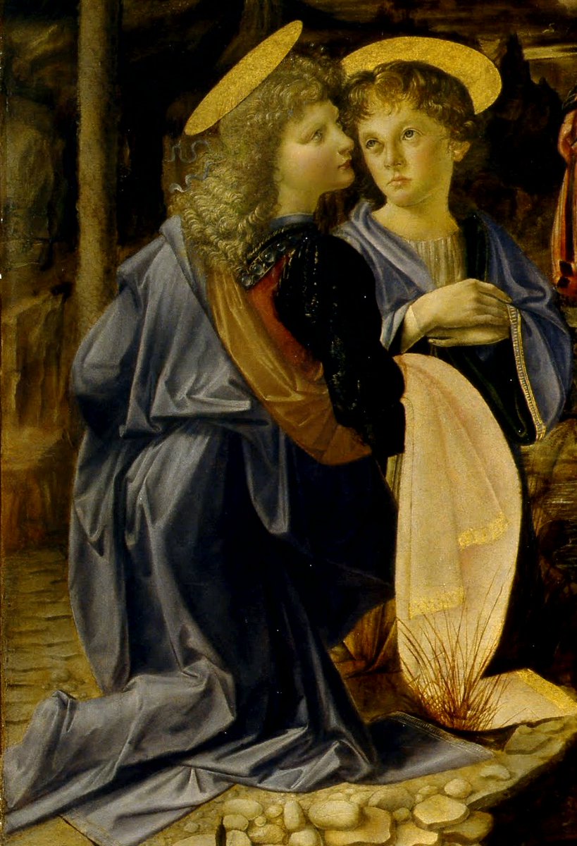 Andrea del Verrocchio - The Baptism of Christ. Detail. 1475
