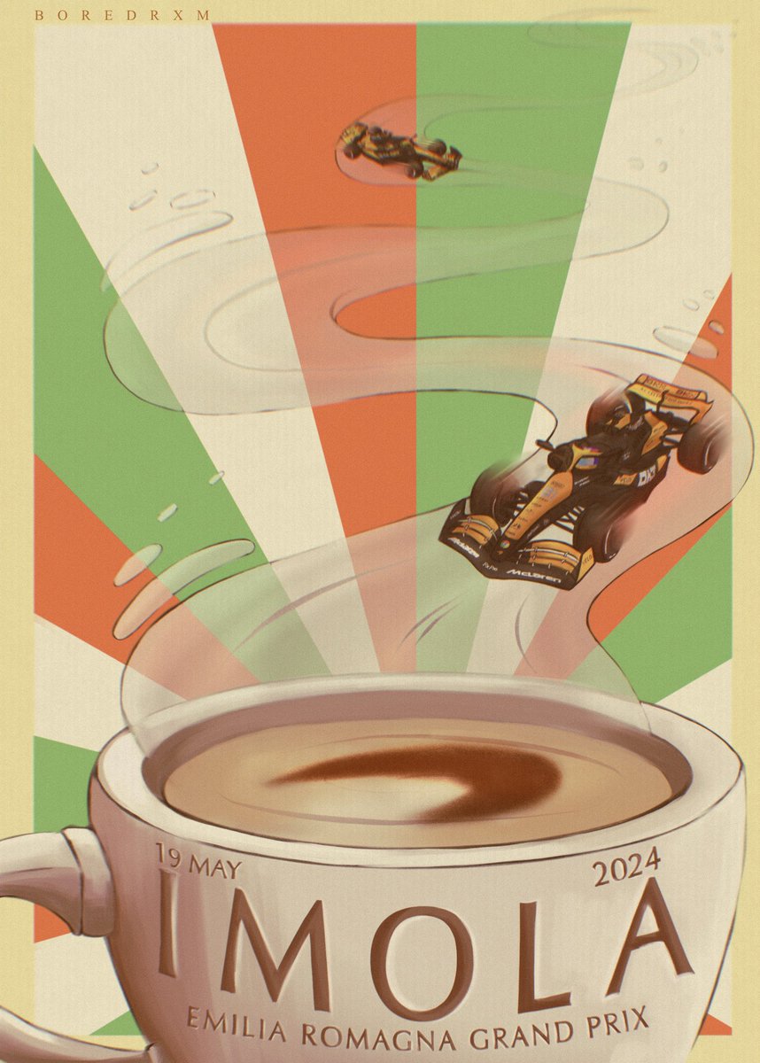 Imola 2024.

Wanted to try something different for this race, kinda vintage vibe and can you tell I love coffee? 

 #ImolaGP @McLarenF1