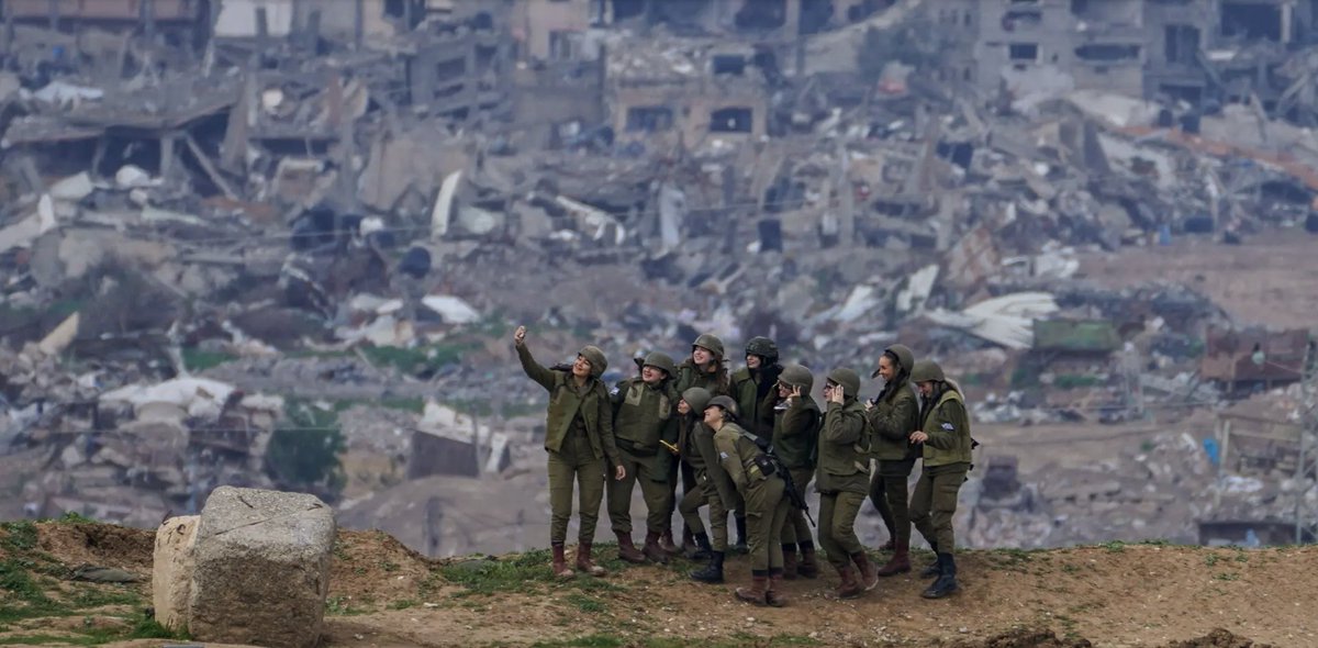 Of all the bleak, tragic photos in the first 1/4 of this series, this is the one I find most alienating and disturbing: the natural, intentional outcome of dehumanizing propaganda & disinformation. Even for women. nytimes.com/article/israel… Photo: Tsafrir Abayov/Associated Press