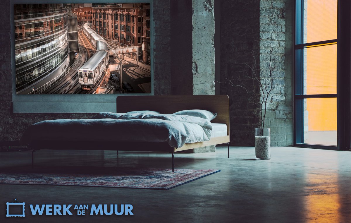 Industrial look in your office or loft? Don't look any further! #Chicago #Metro on your wall! @werkaandemuur #hilversum #Amsterdam #industrial #USA #Illinois Buy Here: shorturl.at/4YE0M