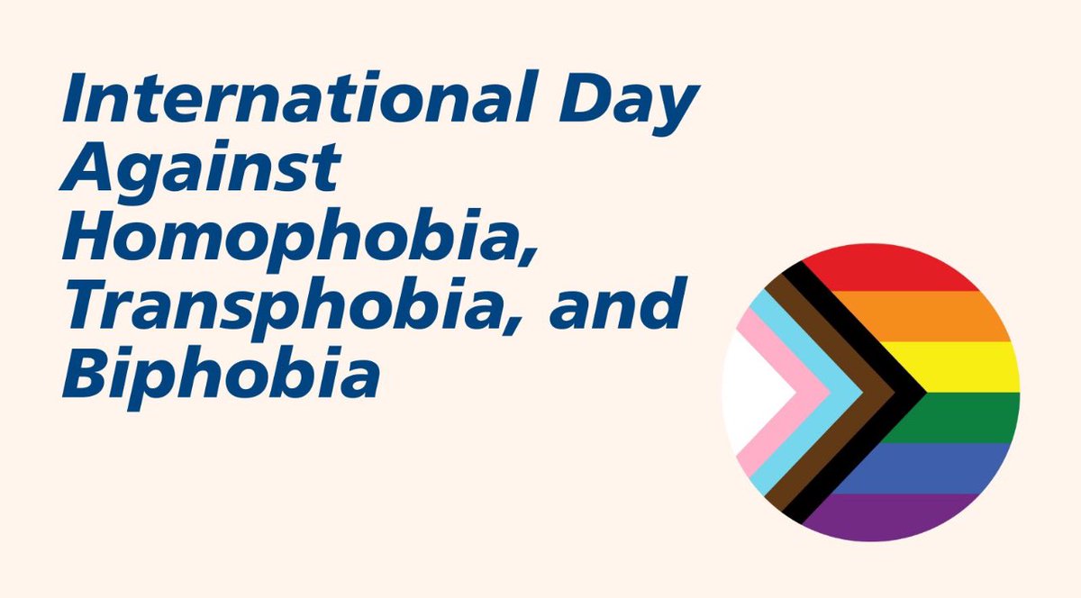 Today is International Day Against Homophobia, Transphobia and Biphobia. Today, and every day we must support our lesbian, gay, bisexual, transgender, queer, and intersex (LGBTQIA2S+) friends, neighbours, family and colleagues as they seek to live full lives, free from violence