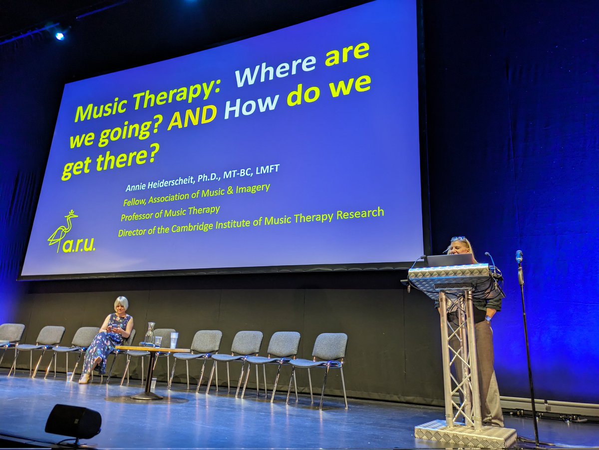 The first Spotlight of #BAMT2024 is underway @CurveLeicester 

Fantastic to have Annie Heiderscheidt from @AngliaRuskin and @BeverleyHarden kick-starting this inspiring weekend.

#MusicTherapy #AboutAllOfUs #ForAllOfUs #ByAllOfUs