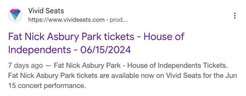 Having a book out means self-Googling and I keep coming across this Fat Nick guy who’s playing in Asbury Park. #fml