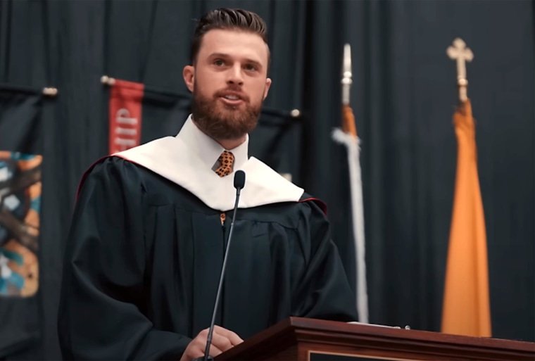 About Harrison Butker's commencement speech, which episode of The Handmaid's Tale is it from?