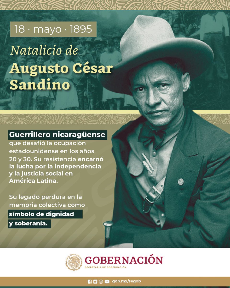 #SabíasQue Augusto César Sandino fue un líder revolucionario nicaragüense que luchó contra la intervención extranjera en su país. Su legado inspira la resistencia y la lucha por la soberanía nacional. #RevoluciónNicaragüense