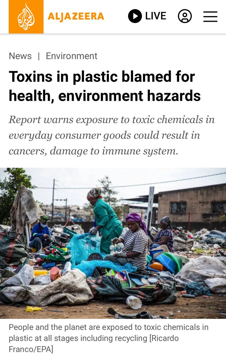What we’ve known “exposure to even small amounts of harmful plastic chemicals could result in cancers, damage to immune and reproductive systems” In all stages the study found chemicals present in the plastic posed different kinds of hazards to humans aljazeera.com/news/2020/9/30…