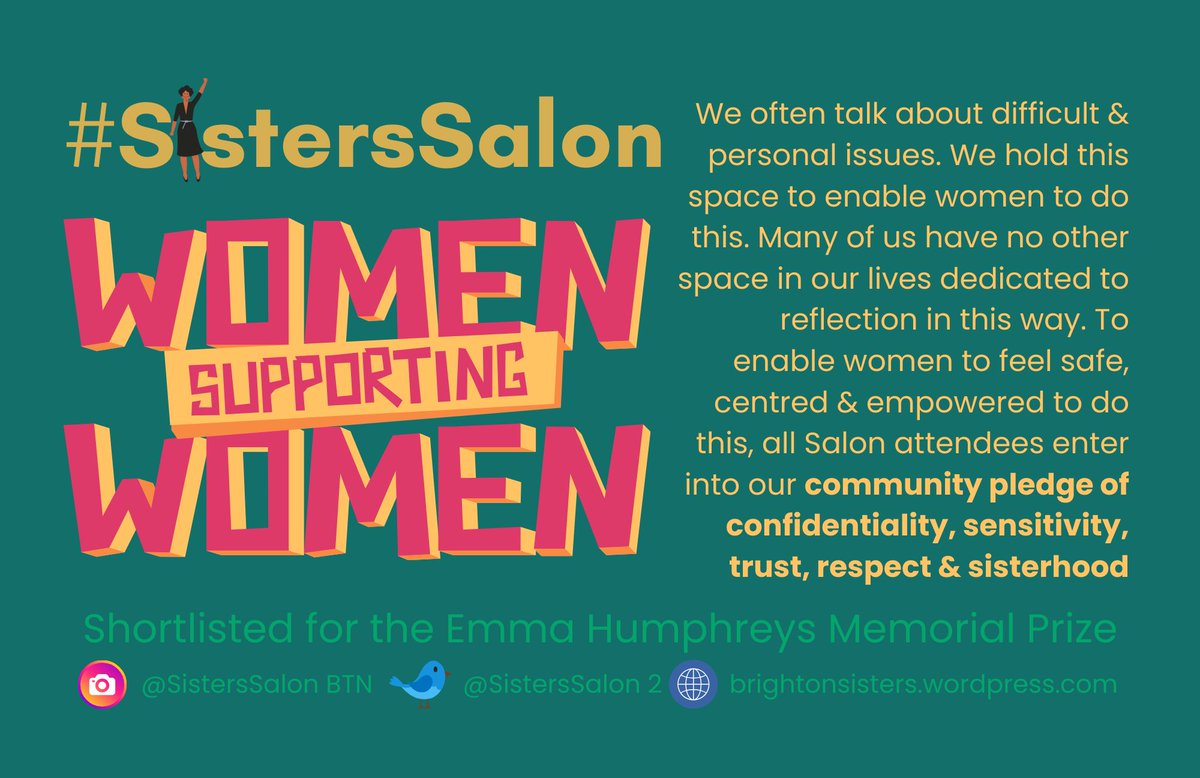 SistersSalon2's tweet photo. Monthly meet ups in #Brighton 

A space where women can think. Away from the  pressures on our time, space, away from our #mentalload

#SistersSalon #CommunityPledge #Confidentiality #Sensitivity #Trust #Respect #Sisterhood https://t.co/vWnKVs7h1m