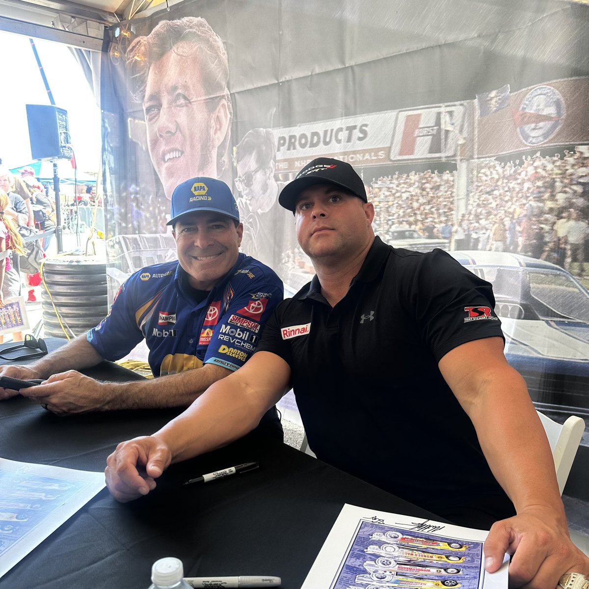 Started the day at the #Route66Nats with the Don Schumacher Celebration of Life #TSRnitro | #NHRA | @LeahPruett_TF | @MattHagan_FC | @TheSargeTF1 | @RonCapps28