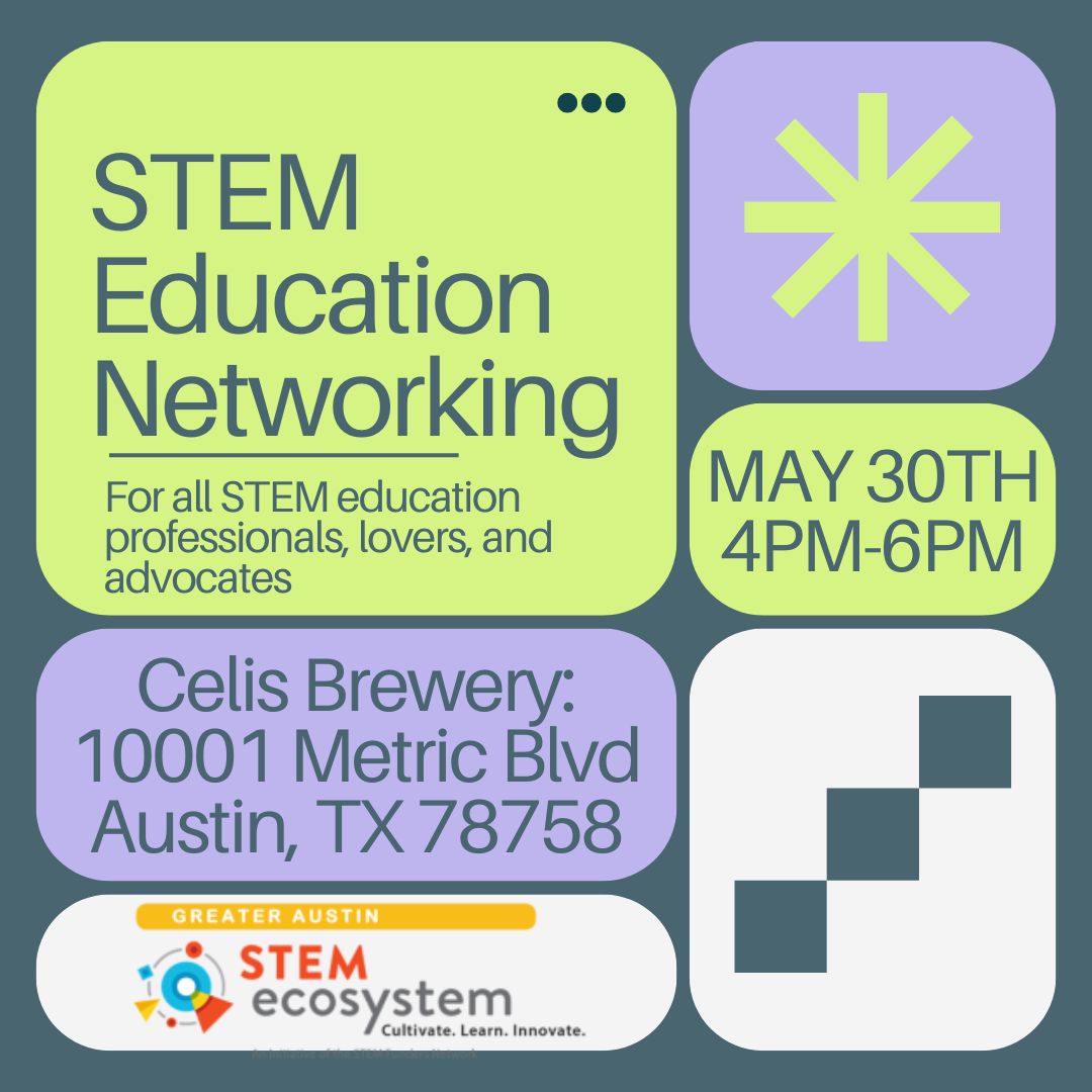 Calling all STEM organizations, educators, role models, and advocates in the Greater Austin area! Join the Greater Austin STEM Ecosystem on May 30th for an interactive networking event!

Register on Eventbrite: buff.ly/4bmjQ0Z 

#AustinTx #STEM #science #networking