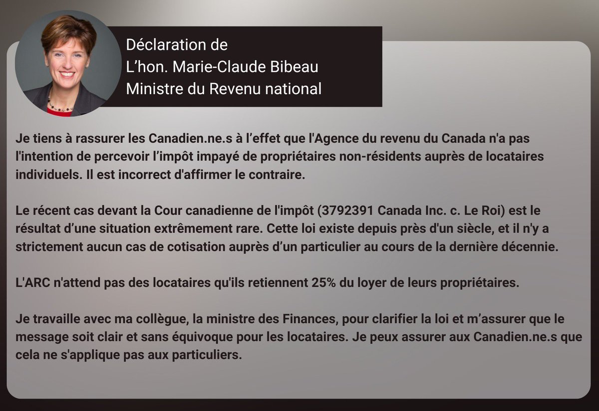 My statement on taxes for non-resident landlords /// Ma déclaration sur les impôts de propriétaires non-résidents