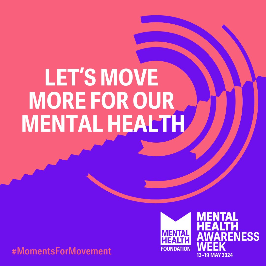 This week is #MentalHealthAwarenessWeek! Join in & help create a world with good mental health for all. This year’s theme is movement. Share with us in the comments - What do you do to move more for your own mental health? 💬 More info: mentalhealth.org.uk/mhaw #MomentsForMovement