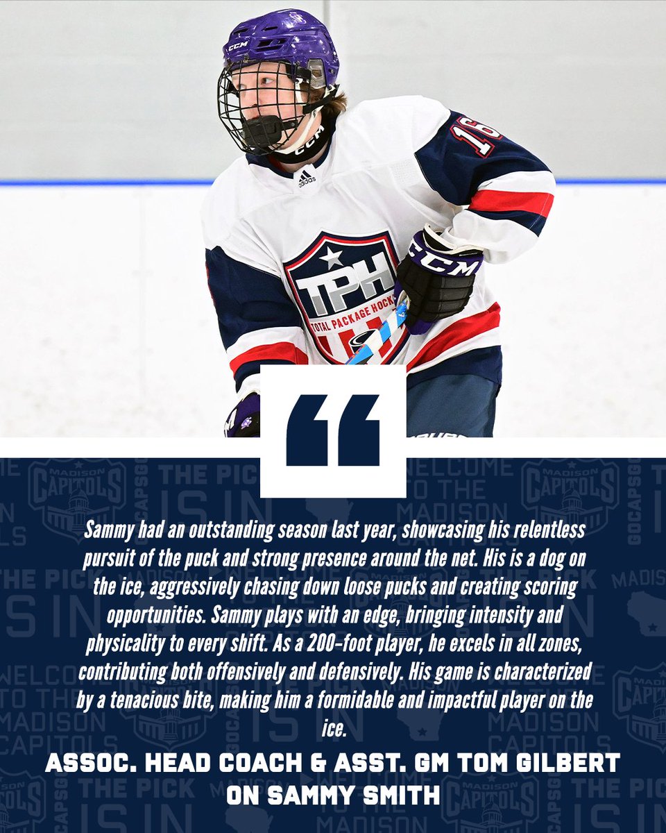 Who else likes a player that plays with an edge? Admin: 🙋‍♂️ See what Tom Gilbert had to say about the drafting of Sammy Smith. #GoCapsGo