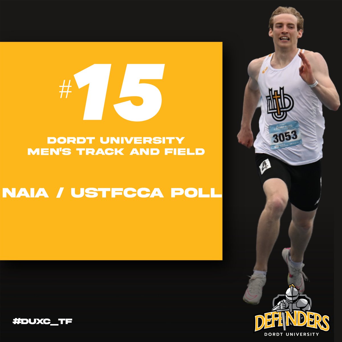 RANKINGS | MEN'S @duxc_tf Defenders ranked 15th in latest poll top 10 ranking in 5 events: 400m - 1st 400m hurdles - 5th 800m - 3rd 1500m - 10th 10K - 7th tinyurl.com/22mgdafa