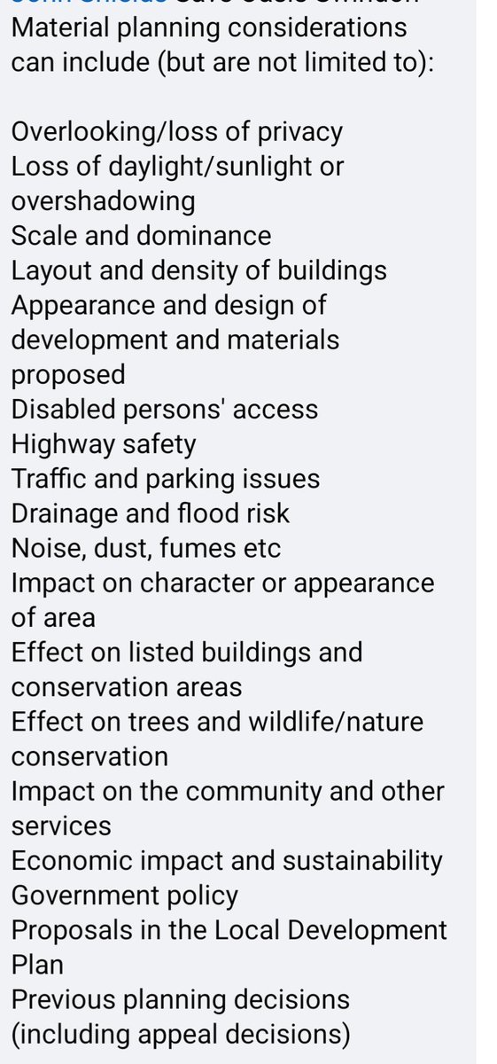 @HagwithAttitude @neilrobinson_88 @MatRix14463751 @BBCWiltshire Here's a guide of what material objections are which would class as valid. You can't just object because you don't like the plans or want the hall. There has to be evidence and valid reasons and legislation quoted etc.

When the planning app is submitted it will go on sbc site.