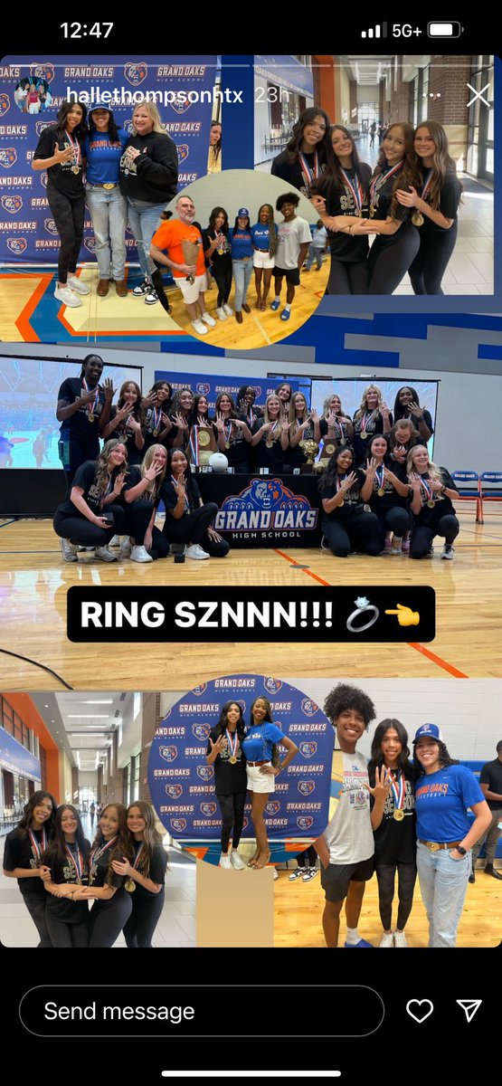 hallethompson08's tweet photo. What a fun night! State Championship Ceremony! Thank you to all of the friends and family that came out to support ! 💙🧡💍#RingSeason #GOHS https://t.co/kTreOgCrAI