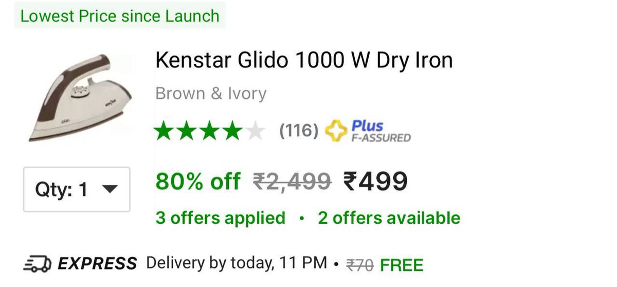 Kenstar 1000W Dry Iron at Rs.499

fktr.in/3p5dAEJ