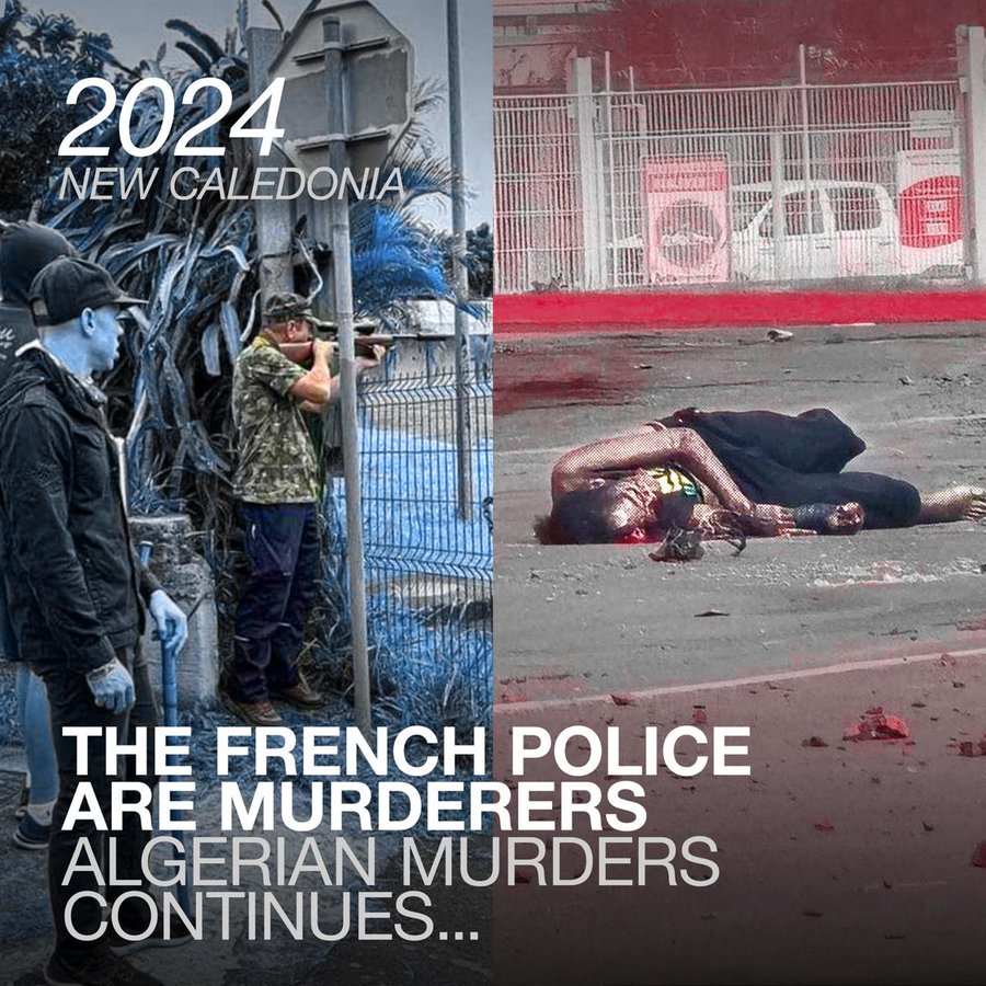 The French Police began shooting unarmed kanaks in New Caledonia.
Fransız ordusu, Yeni kaledonya'da silahsız kanakları vurmaya başladı.
#NewCaledonia #RecognizeNewCaledonia #EndFrenchColonialism #FrenchColonialism #BoycottParis2024 #Paris2024 #kanaky