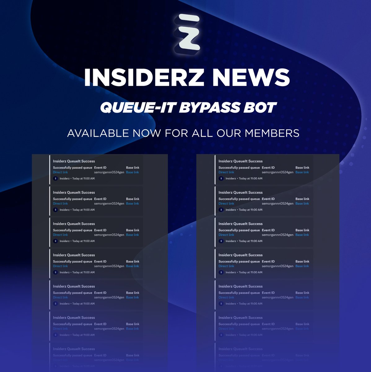 Insiderz (@insiderz___) on Twitter photo Our members will not be annoyed by a Queue-it waiting room anymore... 
Indeed, our private queue-it bypass bot is now available... AND YES IT IS 100% FREE! โ
You want to be a part of Insiderz and enjoy the free ride?
1) RT & like this tweet
2) Tag 1 friend
3) Check our bio Our members will not be annoyed by a Queue-it waiting room anymore... 
Indeed, our private queue-it bypass bot is now available... AND YES IT IS 100% FREE! โ
You want to be a part of Insiderz and enjoy the free ride?
1) RT & like this tweet
2) Tag 1 friend
3) Check our bio