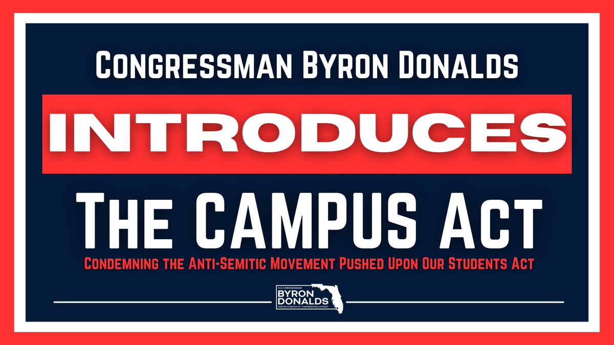 Today I'm proud to introduce my 80th piece of legislation during the 118th Congress: The CAMPUS Act The vile scourge of anti-Semitism that's swept US campuses is unacceptable & must be STRONGLY condemned. Thank you @RepMillsPress & @TXRandy14 for supporting this important bill.