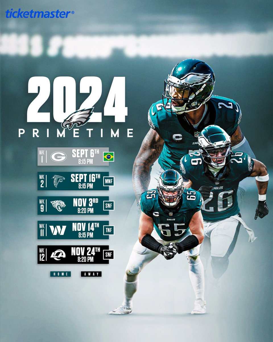 Eagles's tweet image. No time like primetime

@Ticketmaster | #FlyEaglesFly