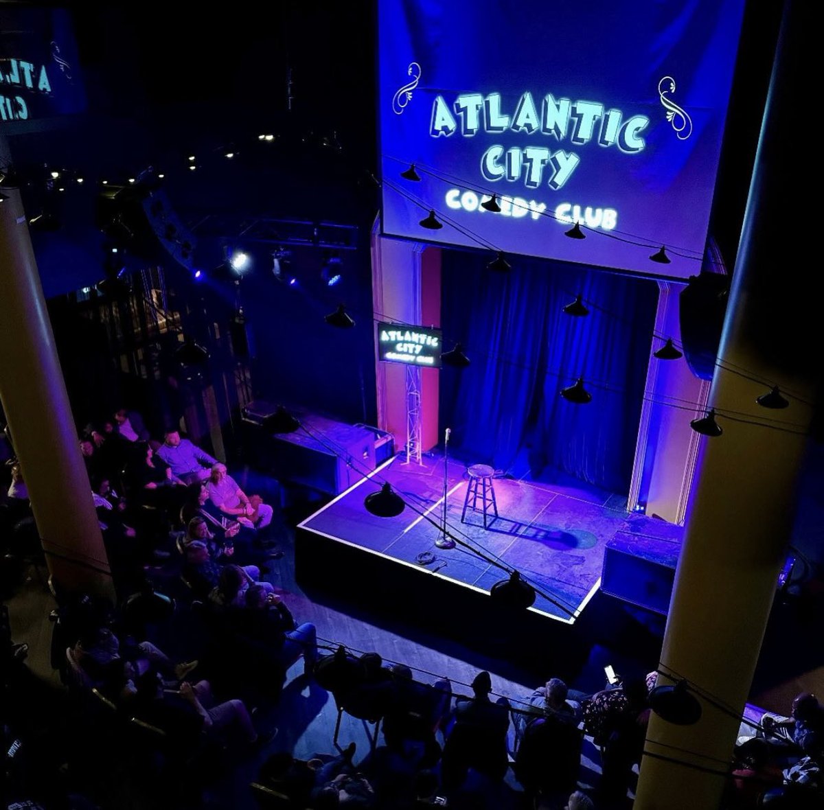 (1/2) Get ready for a night of comedy gold at the @ACComedyClub - now located at @TropicanaAC inside the Royce Social Hall! 🙌 See the best live comedy show in town. The showroom is headlined by the funniest comedians from New Jersey, Philadelphia, and New York right here in