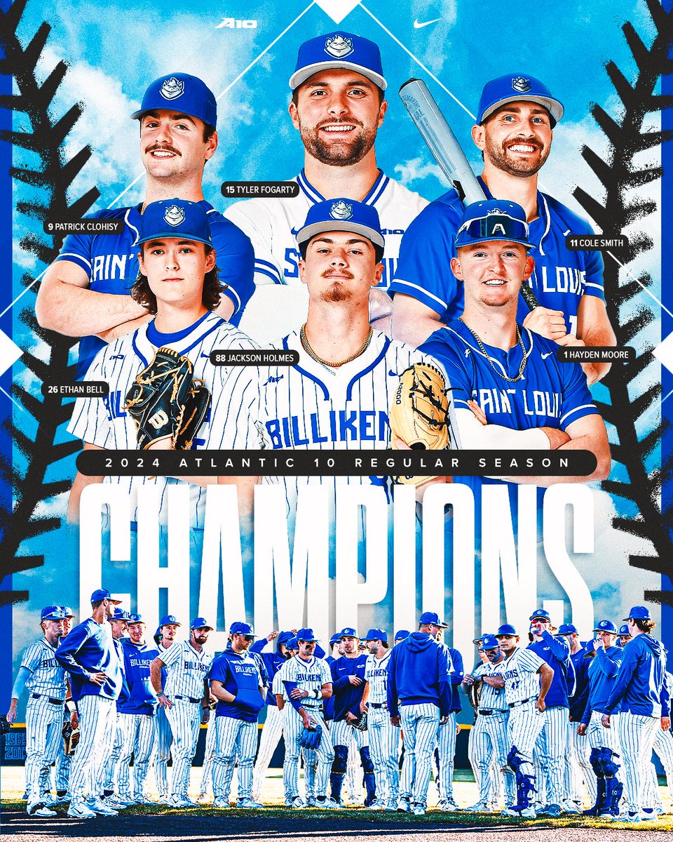 Saint Louis Baseball (@slubaseball) on Twitter photo Number 1 Seed Secured ๐
The Billikens are your <a href="/atlantic10/">Atlantic 10 Conference</a> Regular Season Champions! Number 1 Seed Secured ๐
The Billikens are your <a href="/atlantic10/">Atlantic 10 Conference</a> Regular Season Champions!