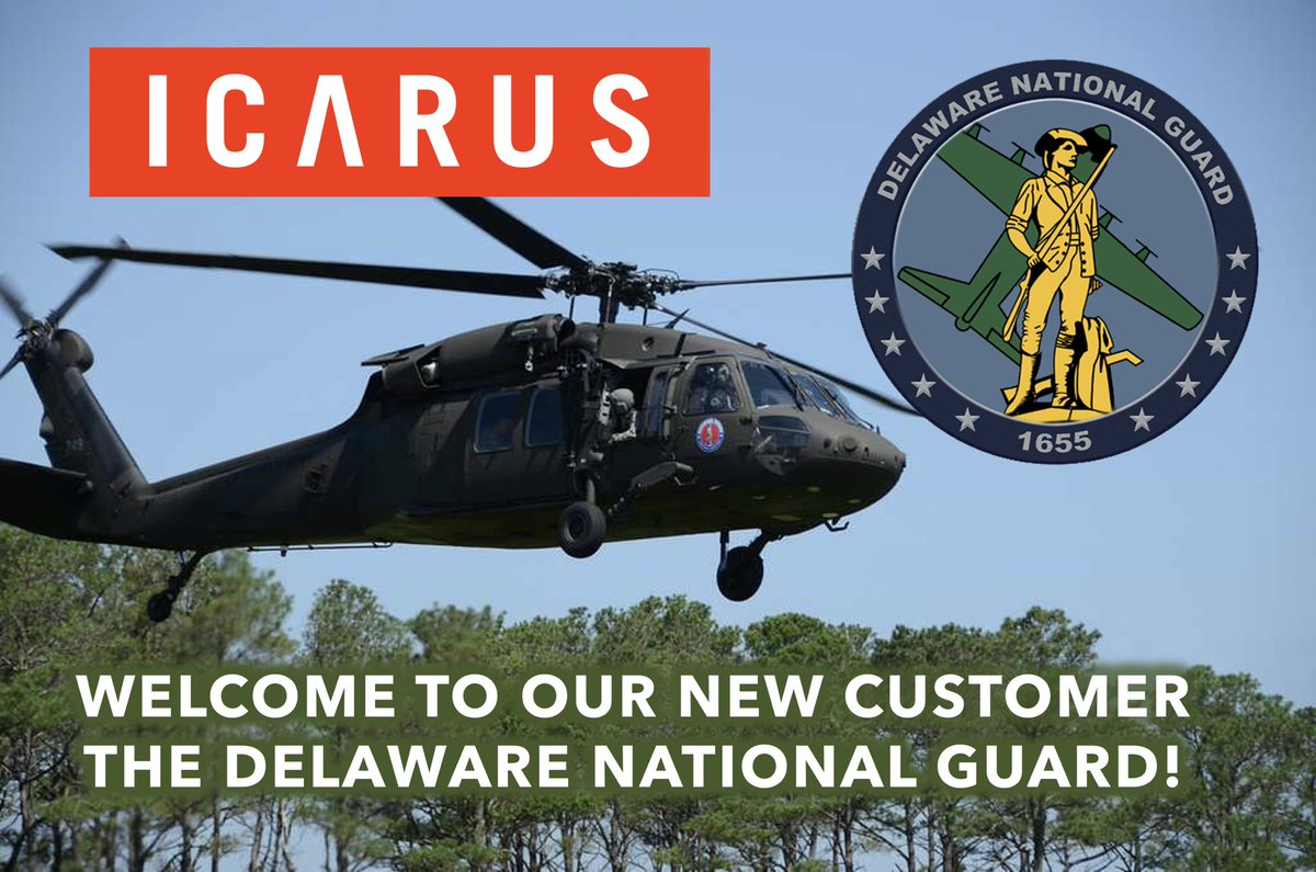 ICARUSDevices's tweet photo. Welcome to Team ICARUS the Delaware Army National Guard! We are proud and excited to be a part of your dedication to producing the finest instrument pilots on the planet. Demand the best for your state’s sons and daughters in uniform. Demand ICARUS!

https://t.co/6EDPgpOijj https://t.co/cICY8HdeKf