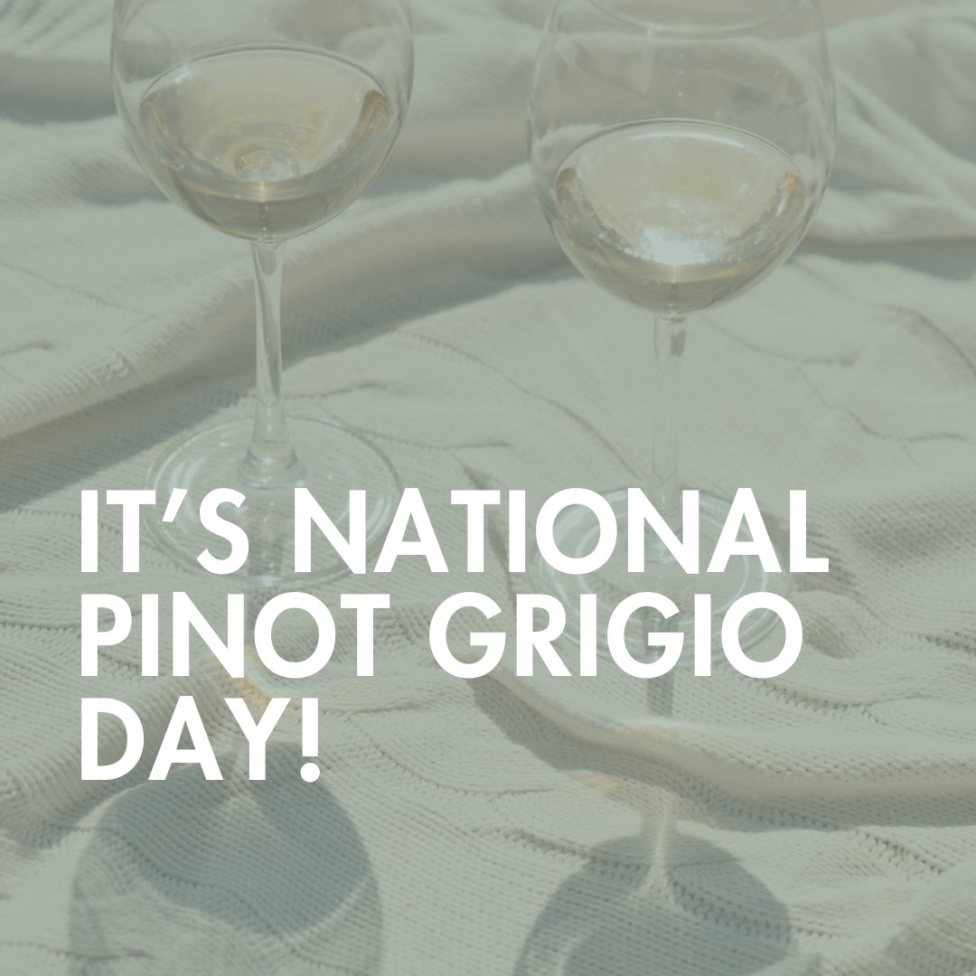 Cheers to National Pinot Grigio Day! 

Whether your glass is filled with wine, sparkling water, or your favorite mocktail, let’s cheers to good times and great company!  

#pinotgrigioday #cheerstogoodtimes #sipsiphooray #wine #weekendplans #mocktails