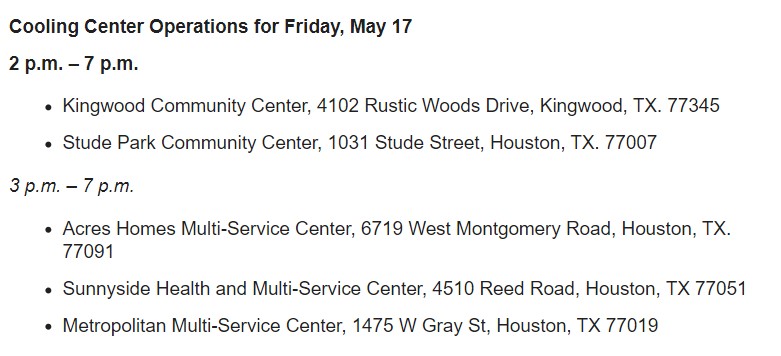 Our latest storm updates can be found here: mailchi.mp/houstontx/al5-…… @HoustonTX is opening cooling centers today through 7 PM.