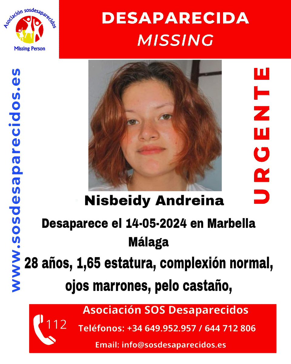🆘 DESAPARECIDA #sosdesaparecidos #Desaparecido #Missing #España #Málaga #Marbella Síguenos @sosdesaparecido