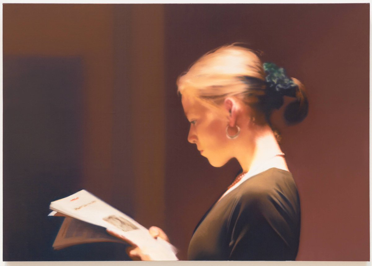 FloydFilipe's tweet photo. Gerhard Richter (German, b. 1932) 
Lesende (Reader), 1994
Oil on canvas, 72 x 102cm https://t.co/4yZ5ey74yU