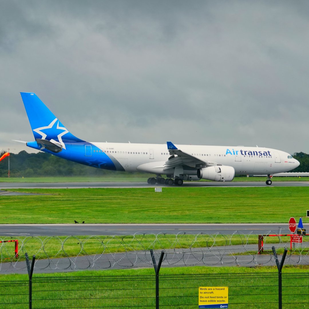 Air Transat Airbus A330-200 C-GUBC arriving at Manchester Airport from Toronto Pearson International Airport 23.7.23. #airtransat #experiencetransat #airbus #airbuslovers #a330 #a332 #a330200 #airbus330 #airbus332 #airbus330200 #airbusa330 #airbusa332 #airbusa330200