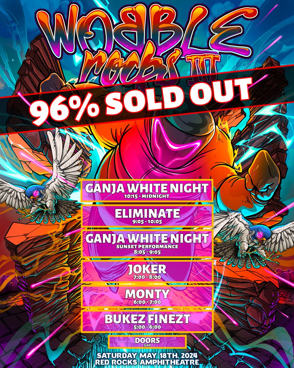 Dub family we're so back! Don't miss out on @GanjaWhiteNight taking control of @RedRocksCO TOMORROW with two unique sets and a monster support line up 😍

Extremely limited tickets remain ⏩ bit.ly/GlobalDubWobbl…