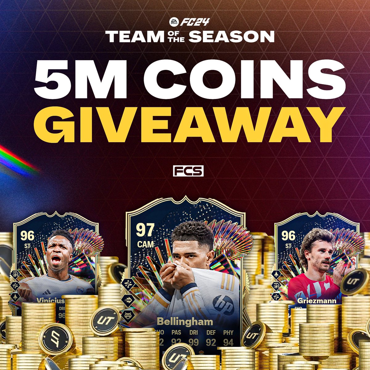 FUT Coin Shop (@futcoinshop) on Twitter photo ๐จ 5M COINS LALIGA TOTS GIVEAWAY
Like โค๏ธ + RT ๐ this post
Follow <a href="/FUTCoinShop/">FUT Coin Shop</a> & <a href="/FutPoliceLeaks/">FUT POLICE LEAKS</a> โ
Thatโs it! Good luck ๐ค ๐จ 5M COINS LALIGA TOTS GIVEAWAY
Like โค๏ธ + RT ๐ this post
Follow <a href="/FUTCoinShop/">FUT Coin Shop</a> & <a href="/FutPoliceLeaks/">FUT POLICE LEAKS</a> โ
Thatโs it! Good luck ๐ค