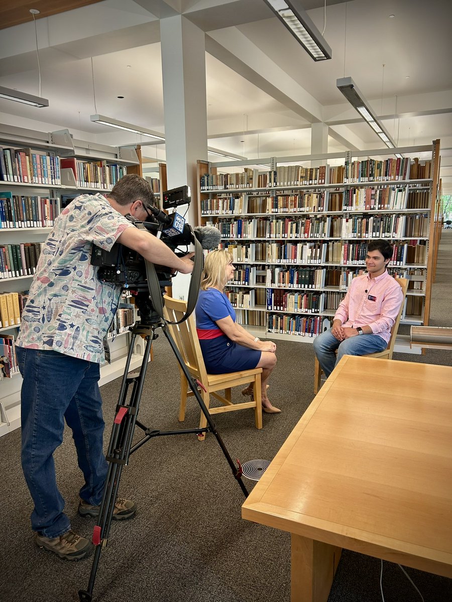 #BTS of KOIN-6’s Jenny Hansson interview with Dan Khazaei, Linfield’s youngest-ever grad at just 18! Dan is majoring in biochemistry and molecular biology, and will begin a doctoral program at @Portland_State this fall. Stay tuned for the interview!