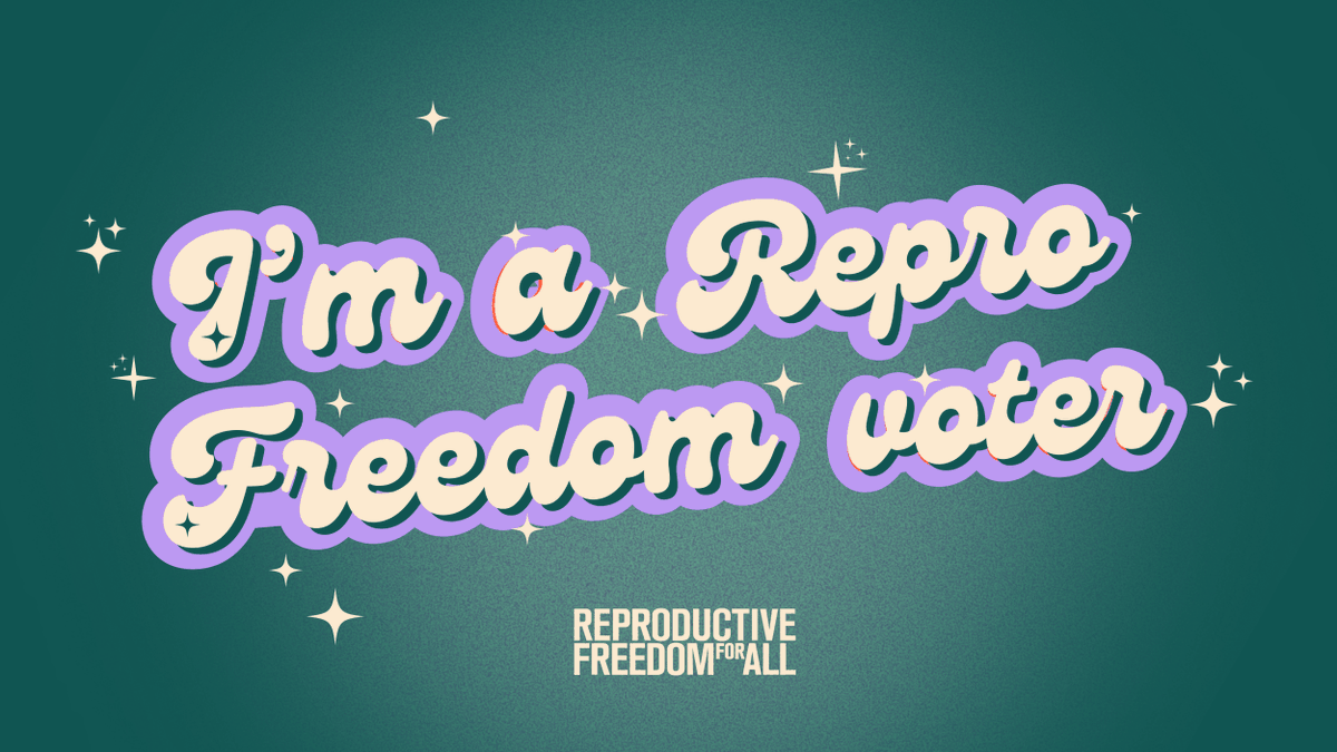 Access to abortion is a fundamental right. We must elect representatives who will protect the reproductive freedom of all people—regardless of their life circumstances. That’s why we’re committed to being a #ReproFreedomVoter in the upcoming elections. act.reproductivefreedomforall.org/a/be-a-repro-f…