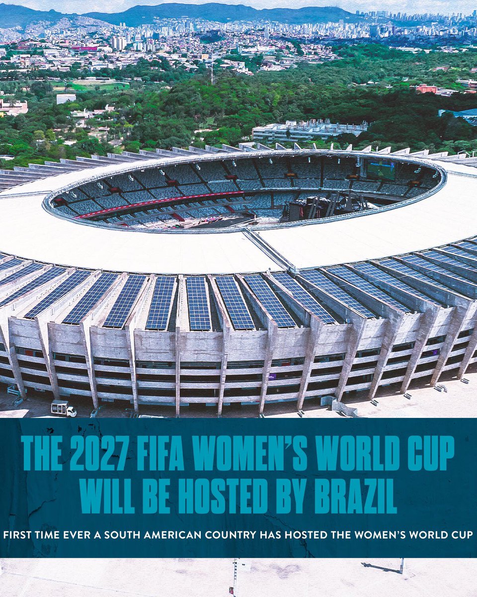 The 2027 FIFA Women's World Cup is headed to Brazil! 🇧🇷