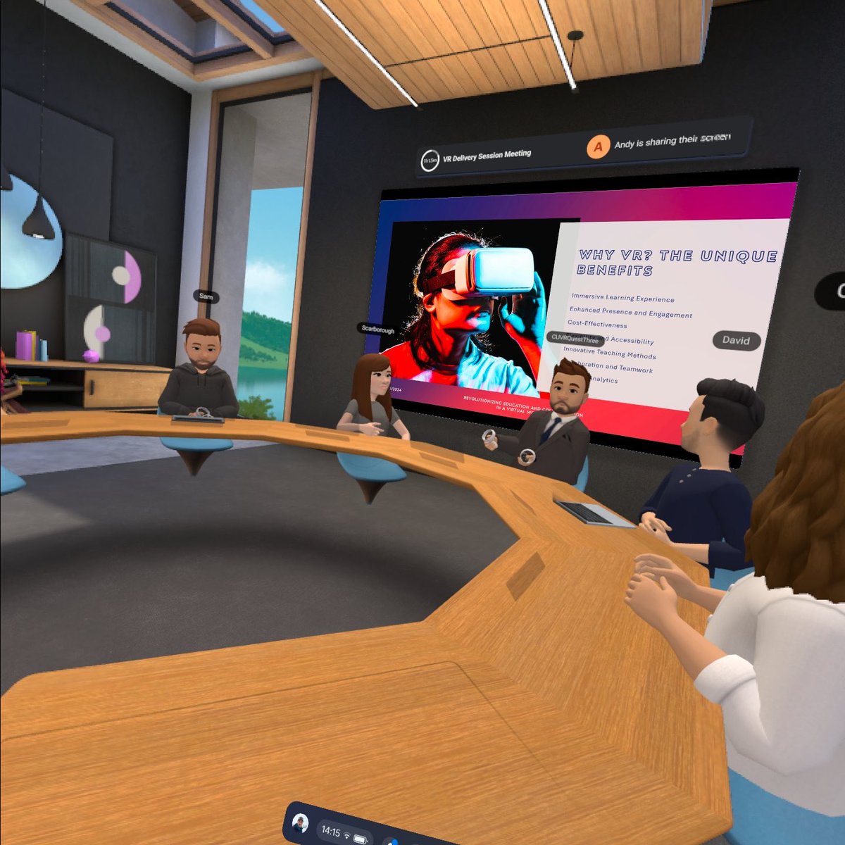 CovUniSim's tweet image. 🚀 Colleagues based at @covcampus , @LondonCU and @CUScarborough sites met in a VR meeting 🥽 , discussing the future of education delivery, how to enhance engagement and presence with distance learning 🌐👩‍🏫 #XR #HealthSimulation #FutureOfLearning🧵 1/2